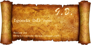 Igonda Dénes névjegykártya